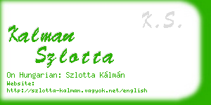 kalman szlotta business card