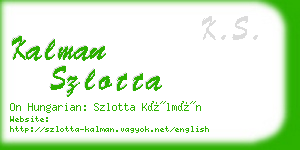 kalman szlotta business card